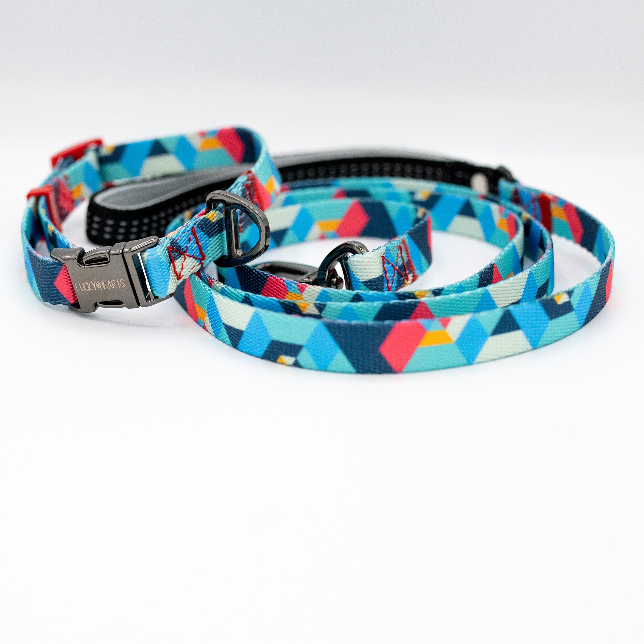 Halsband und Leinenset Rainbow Paws