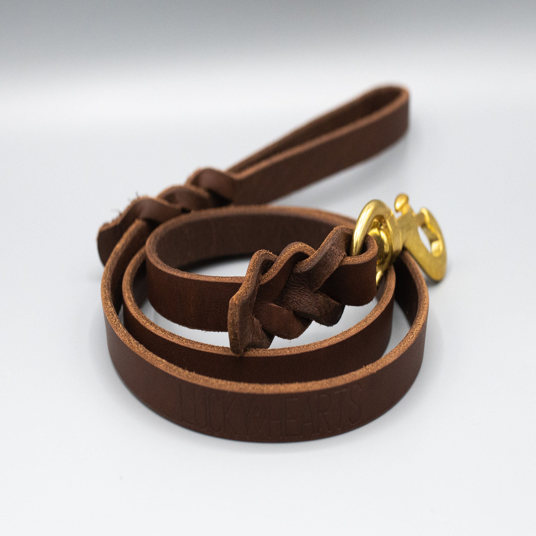 braided fat leather leash Hugo